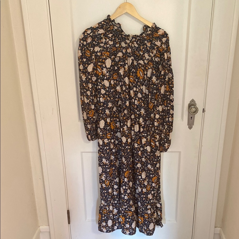 Floral Black and Orange Women's Dress